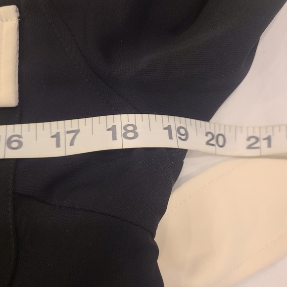 Karen Millen Midi Black & Cream Contrast Pleated Shirt Dress - Picture 5 of 7